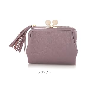 Amazon | [ペルケ] アクリル玉がま口2つ折り財布 財布 レディース 本革