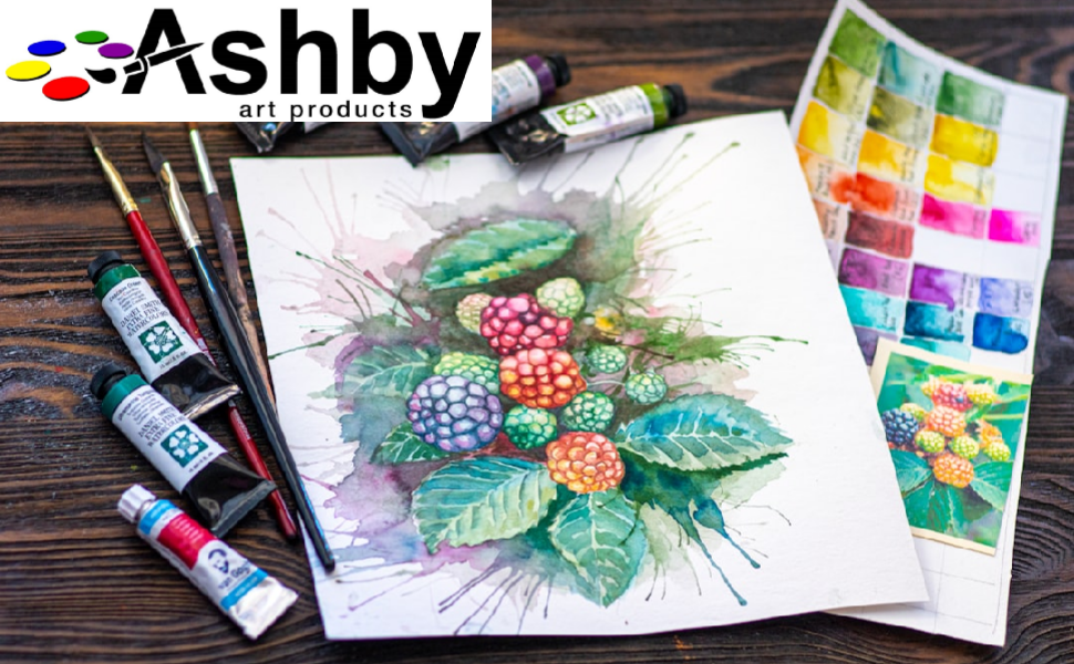 Ashby - 100 Sheets of Practice Watercolor Paper (9" x 12") - 190 GSM, Acid-Free and Cold Pressed. Pe