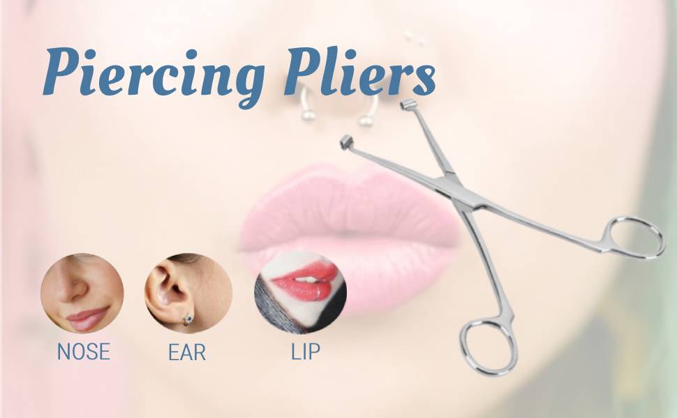 Body Piercing Pliers Tool Ear Lip Navel Nose Tongue Septum Sponge