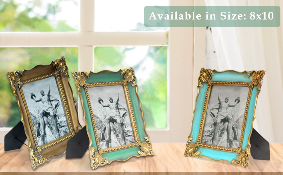 Weresin Vintage Picture Frames 11x14, Gold Frame with Mat