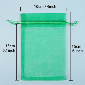 4X6 inch organza bags green