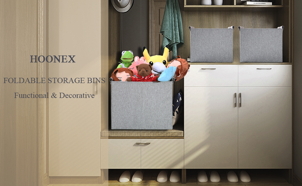 storage bins with wooden handles