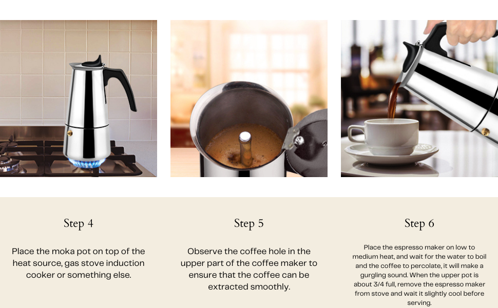 AMFOCUS Stovetop Espresso Moka Pot Italian Coffee Maker