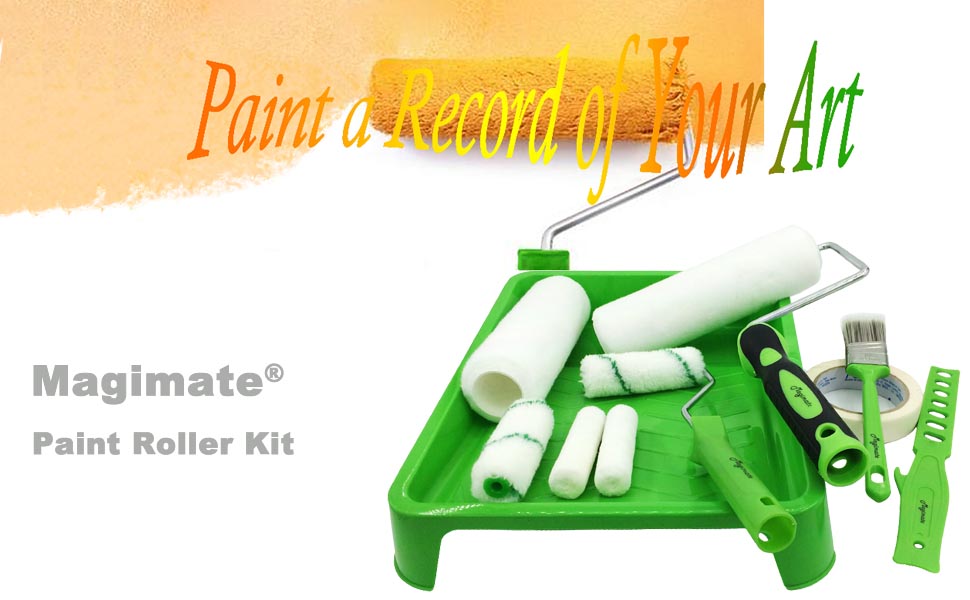 Magimate Paint Roller Kit with Tray, Roller Sleeves, Roller Frame