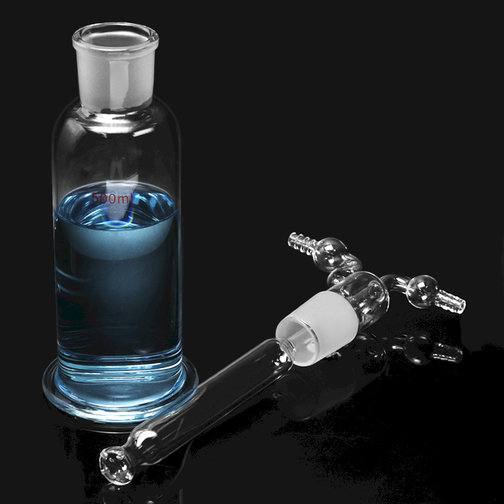 QWORK 500ml Gas Washing Bottle - Lab Glassware -13 QWORK 500ml Gas Washing Bottle - Lab Glassware -13