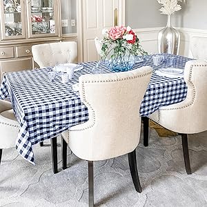 Cotton Rectangle Tablecloth Navy