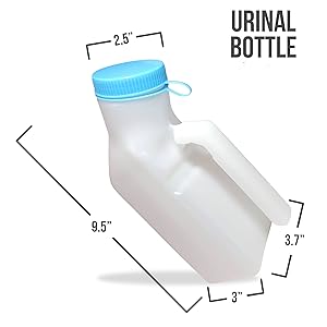 Smooth Spill Proof Urine Bottle for Men Screw Cap Plastic Pee Holder Portable Urinal