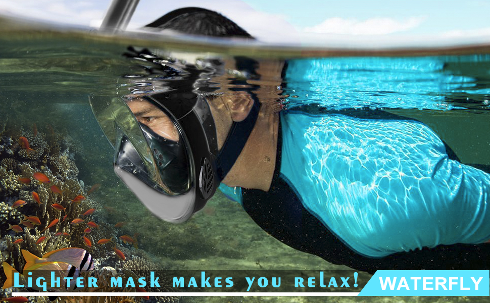 WATERFLY Snorkeling Mask Full Face Snorkel Mask with New