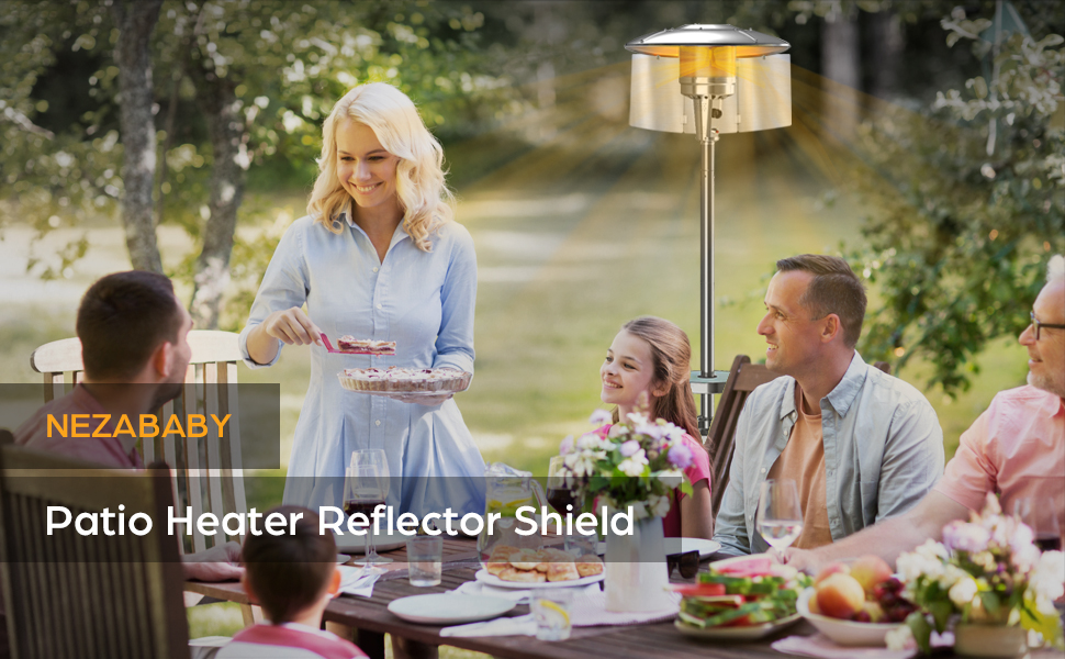 Patio Heater Reflector Shield, nezababy Heat Reflector
