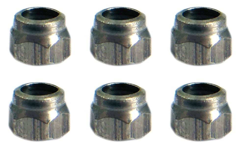 Professional Fingerboard Lock Nuts, Nylon Insert, Stainless Steel, Silver (Pack of 6