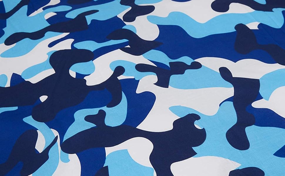 Zappi Co Blue Camouflage Bedding Camo Print Kids Boys Girls