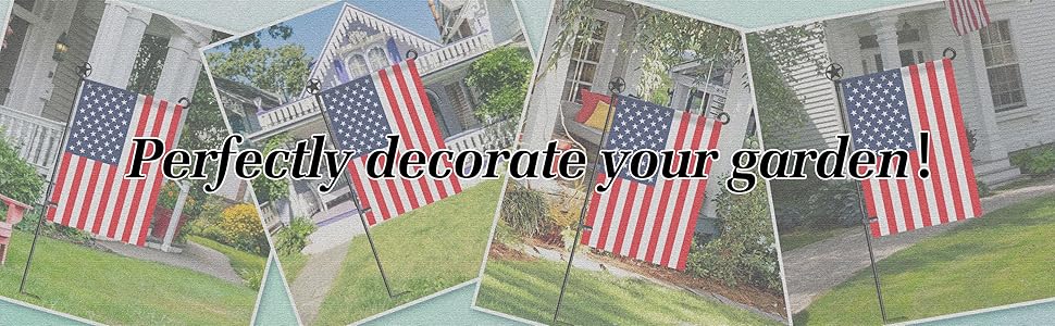 Grey backyard flag stand clip.