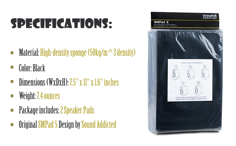 Sound Addicted Studio Monitor Isolation Pads for 5 Inch