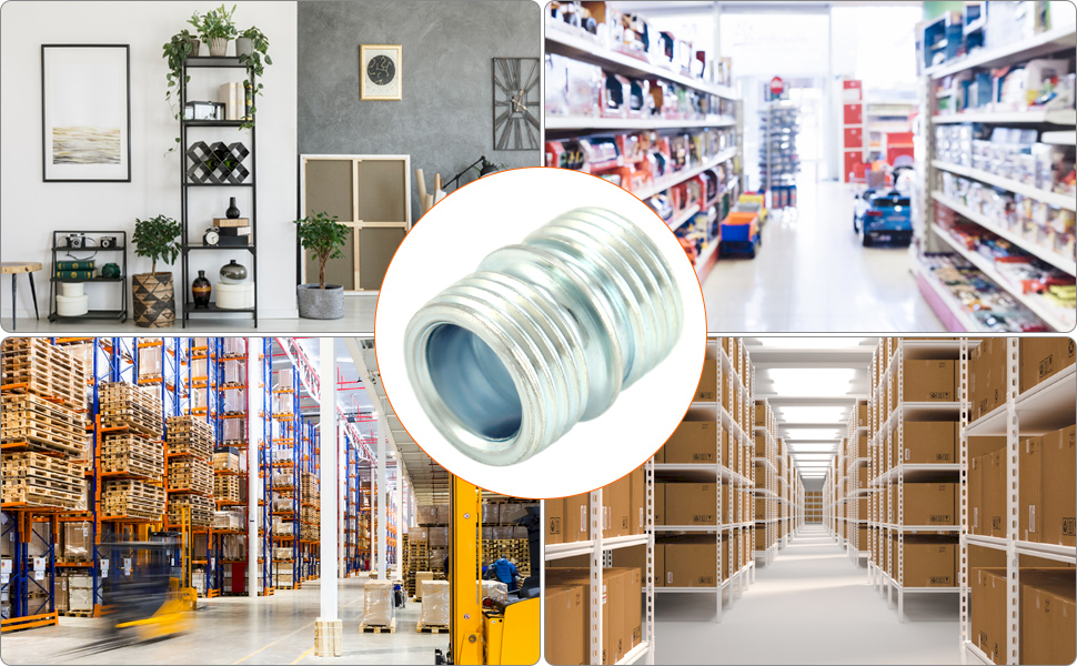 QWORK Threaded Connector for 0.75" Diameter Post, 25 Pack Shelving