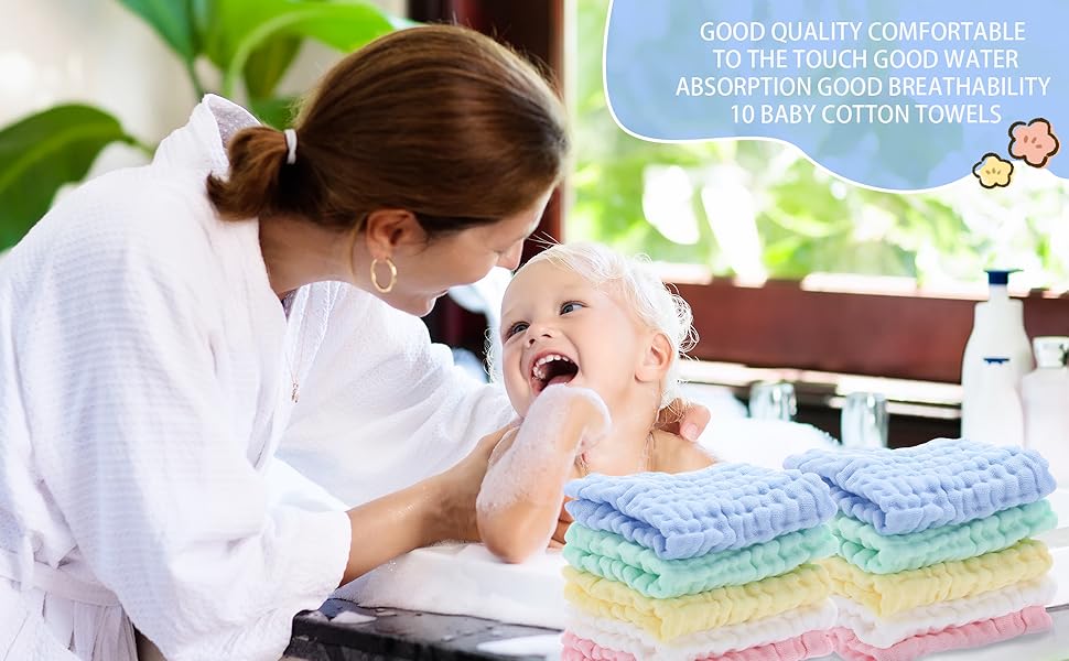 10 Pack Baby Muslin Squares