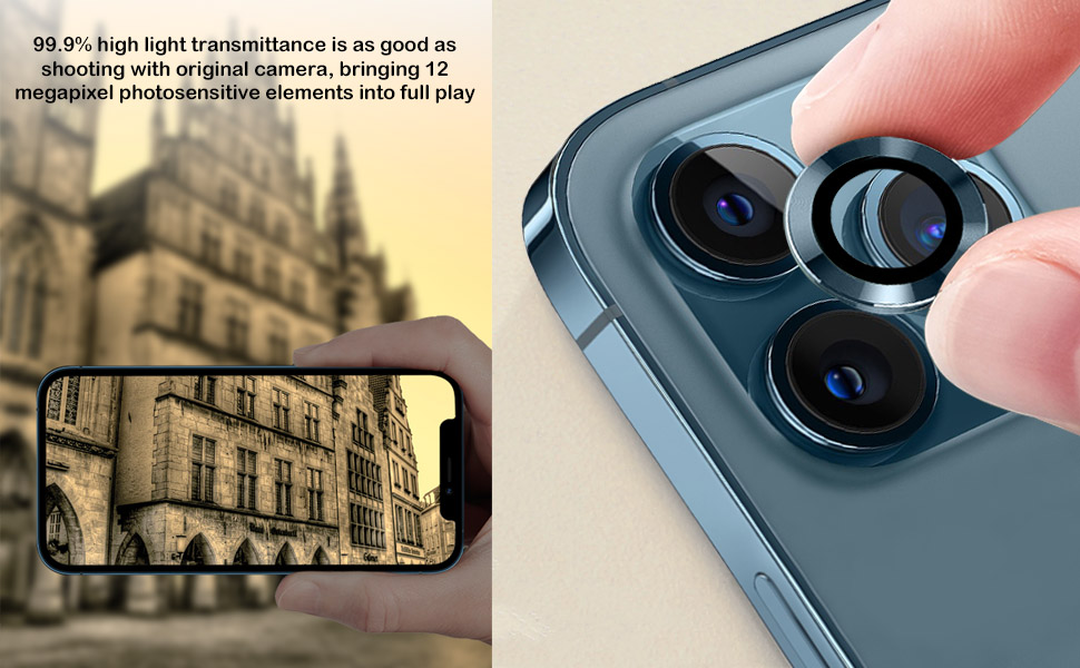 Camera Lens Protector for iPhone 12 Pro Max (6.7 inch), Premium HD Tempered Glass Aluminum Alloy