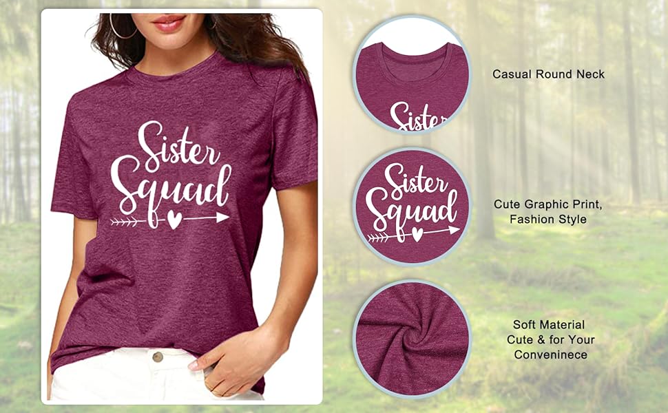 T-Shirts Womens Sister T Shirt Funny Tee for Ladies tshirt