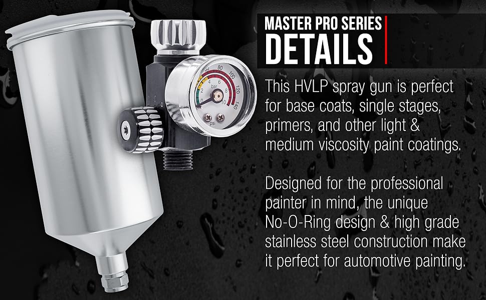 Master Pro Series High Performance Ultimate HVLP Spray Gun Kit Accessories