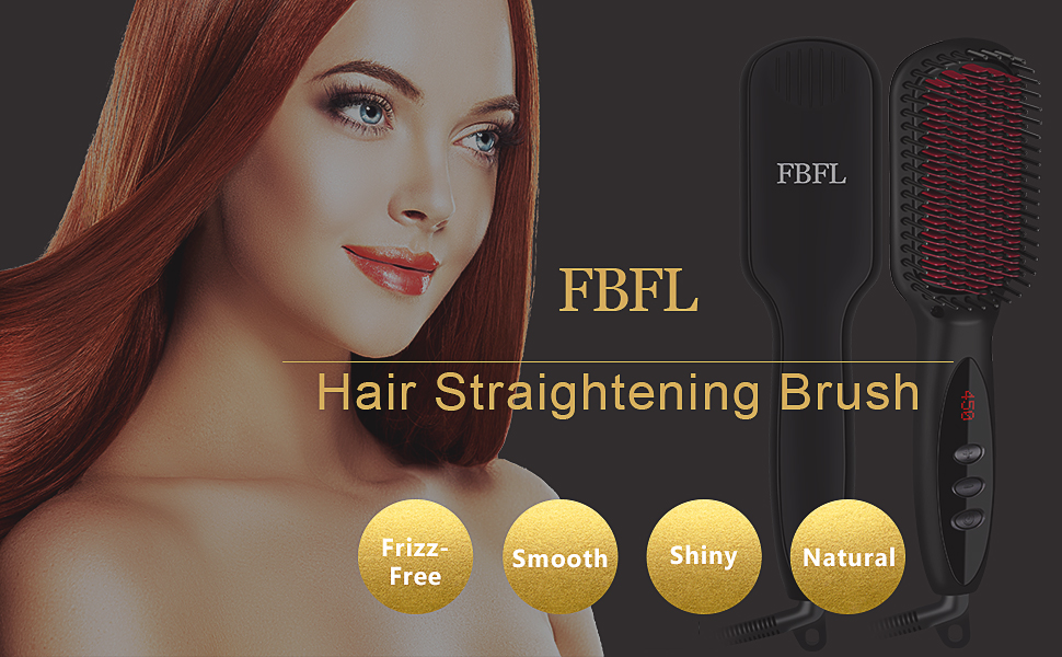 Ionic Hair Straightener Brush, FBFL Hair & Beard Straightening Brush