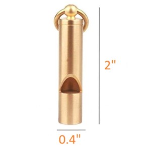 Premium Brass Whistles 125 decimals Set of 2 - Includes 2 Black Lanyard 30 Inches - Loud Survival Whistles - Solid Brass