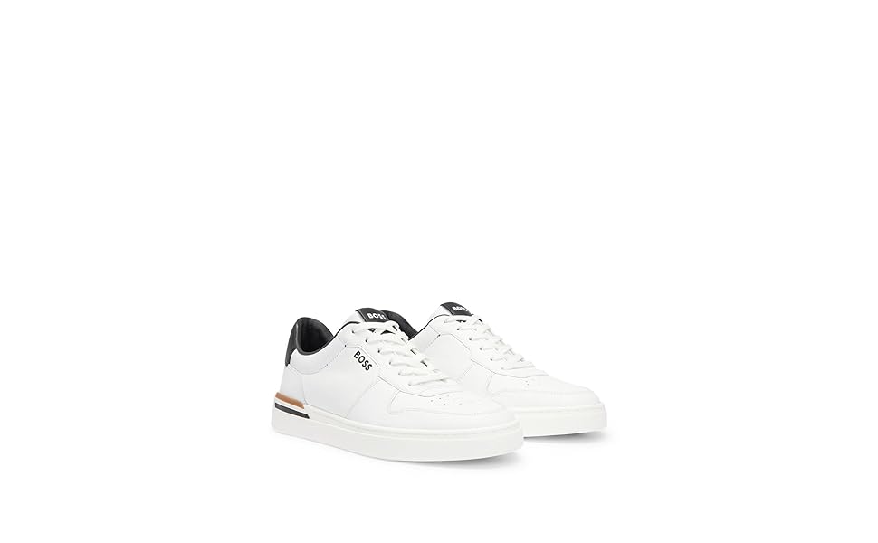 シューズ BOSS Jr. Hugo Boss Kids Boys White Leather Sneaker