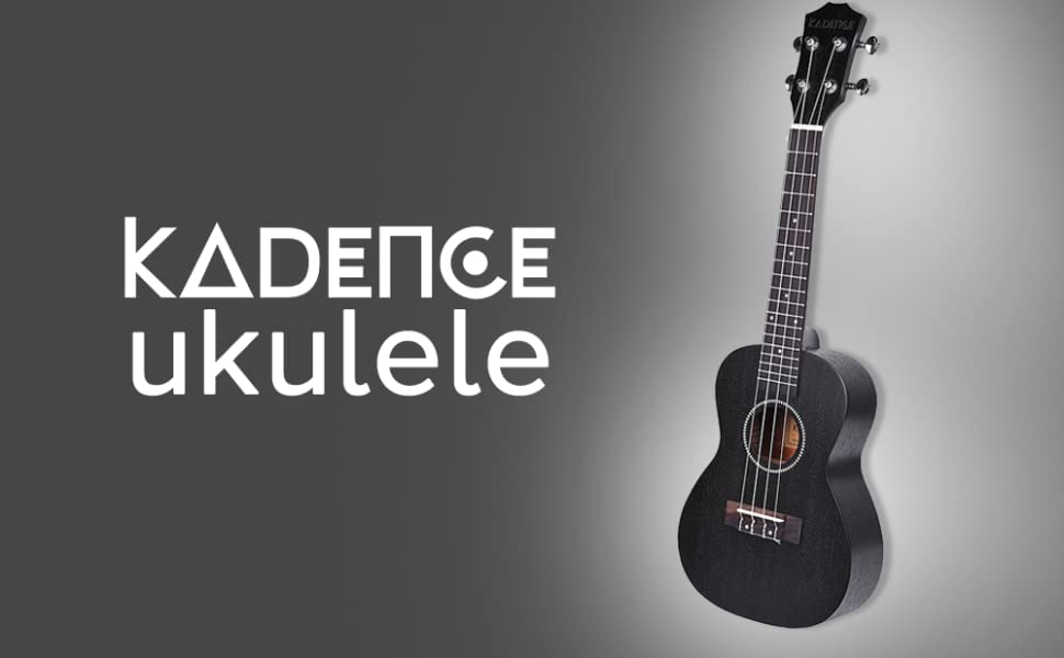 Kadence Black Ukulele Mahagony wood Concert Size 24inch Fluorocarbon