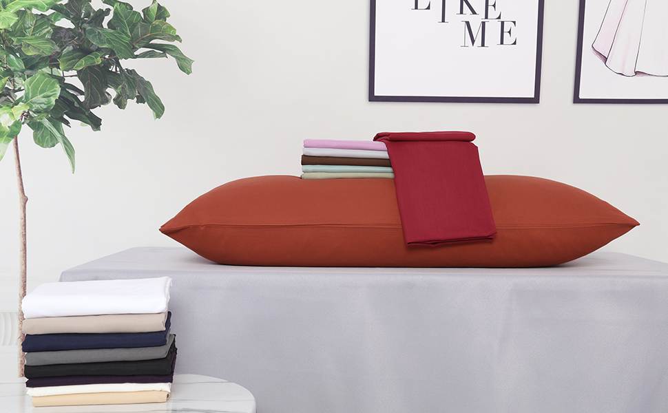 PiccoCasa Body Pillow Pillowcase with Zipper Closure, 110