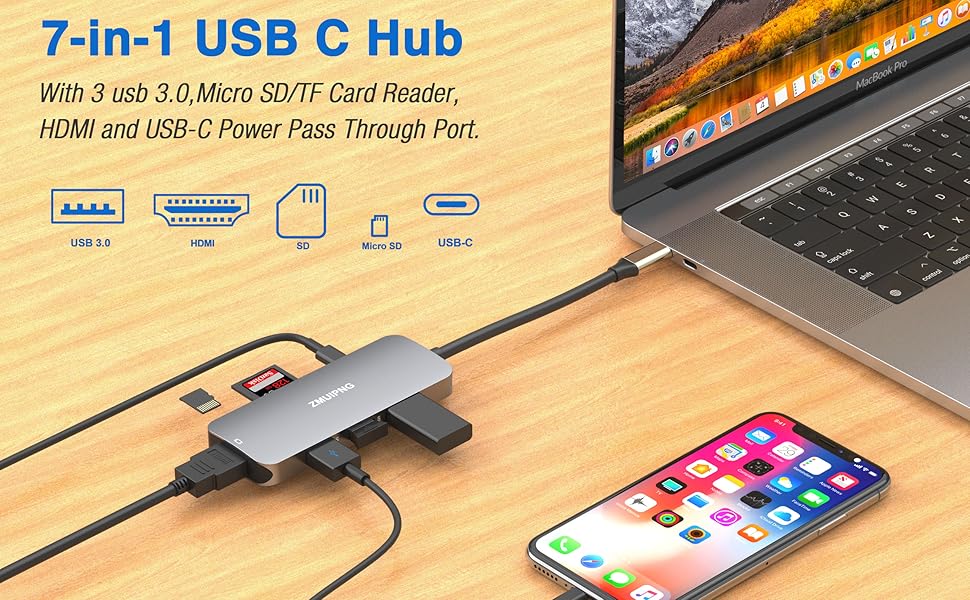 macbook pro air 2019 usb c adapter hub