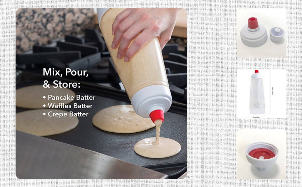 Shaker Bottle Batter Mixer Pancake Batter Dispenser Mixer