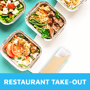 MontoPack Disposable Takeout Pans with Clear Lids | 1lb Capacity Aluminum Foil Food Containers with Strong Seal for Freshness & Spill Resistance | Eco-Friendly & Recyclable | 50-Pack of 5x4” Drip Pan