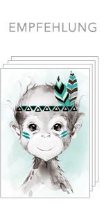 Indian animals decoration pictures boy mint grey black white children's poster feather monkey jungle animals 