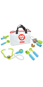 Kidzlane doctor kit with carrying bag pretend doctor set for kids doctor dress up doctor toys age 3+