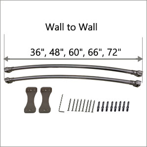 Amazon Com Naiture 48 Stainless Steel Curved Double Shower