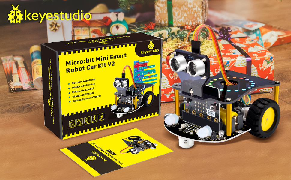 KEYESTUDIO BBC Microbit Robot Kit Compatible with Microbit V1, V2 ...