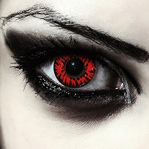 Red colored contacts without no power carnival halloween zombie vampire dracula costume cosplay