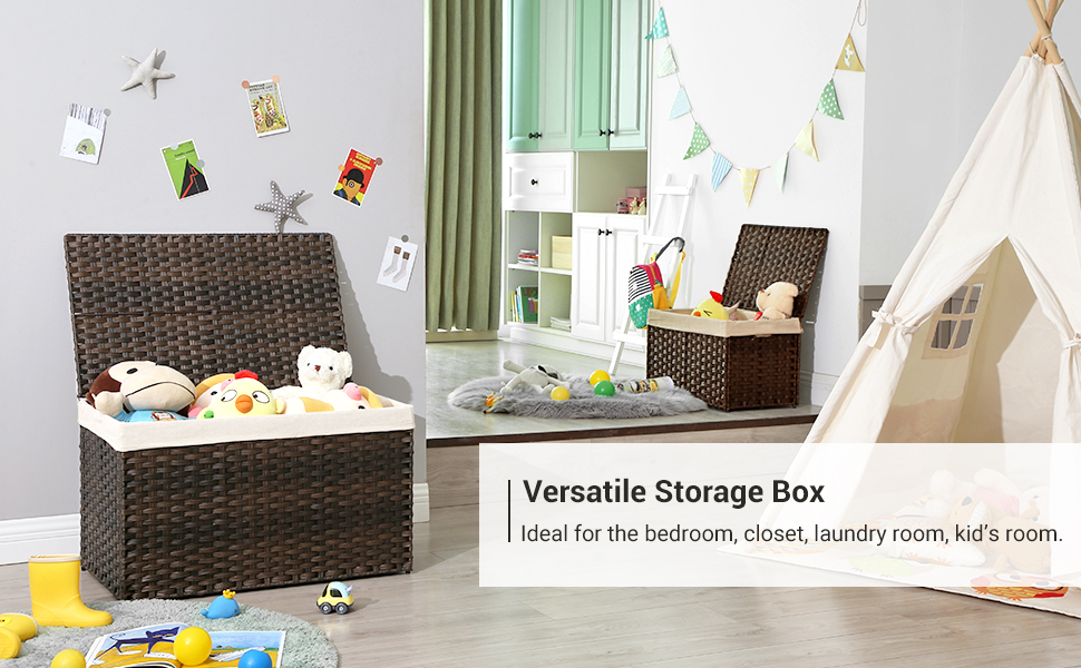 Versatile Storage Box  Ideal for the bedroom, closet, laundry room, kid’s room.