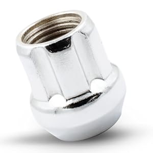 Open-End Spline 6-Sided Lug Nut, Chrome