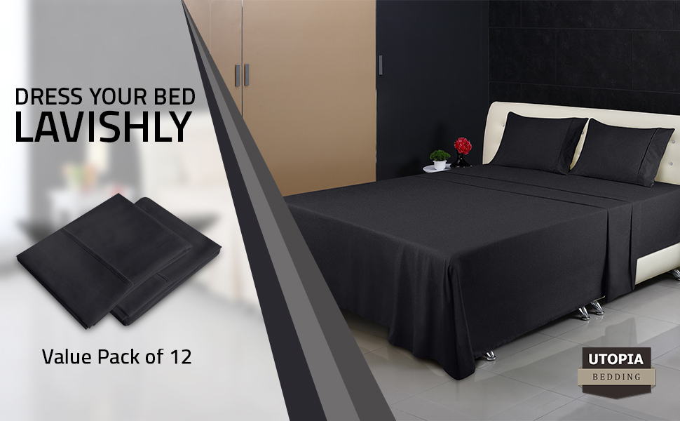 Utopia Bedding Queen Pillowcases 12 Pack Bulk