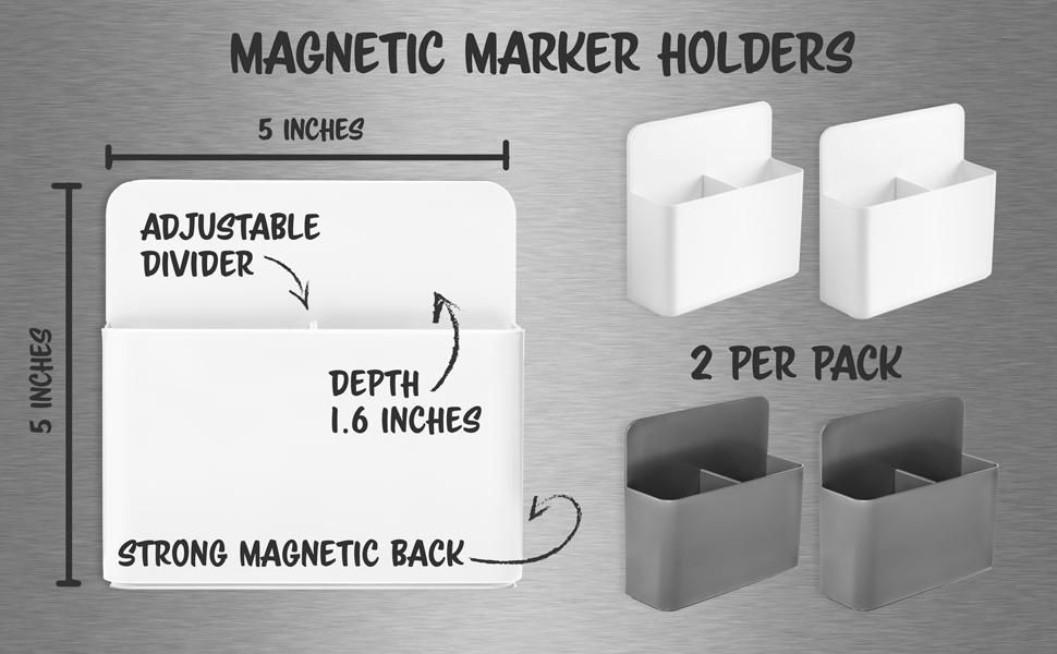 Jot & Mark Dry Erase Marker Holder Grey (Pack of