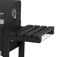 WOLTU Griglia A Carbone Portatile Con Ruote Barbecue BBQ Carbonella Grill Grande 17 foldable side shelf with hooks