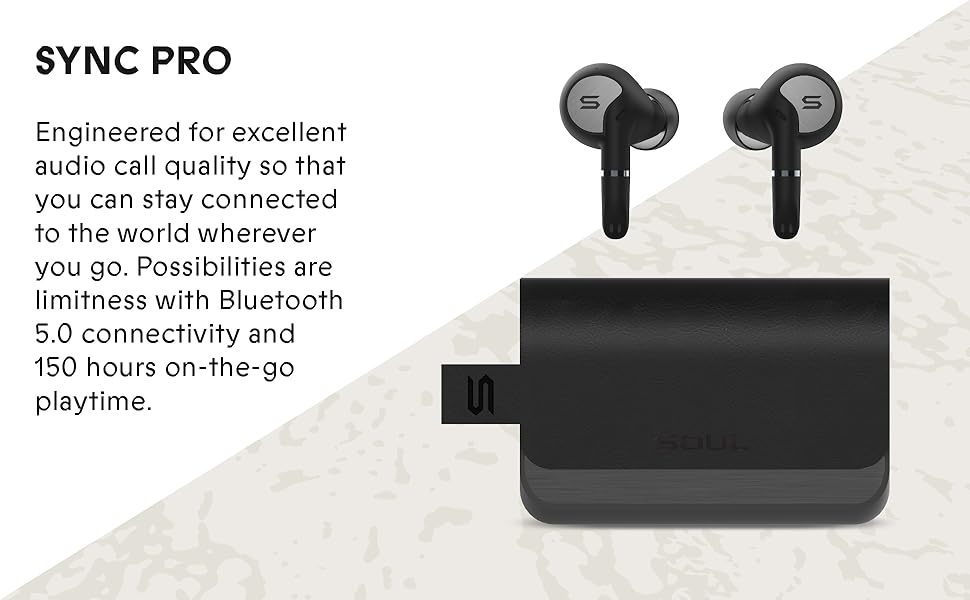 Amazon Com Soul Sync Pro Superior True Wireless Earbuds In Ear Headphones With Bluetooth Dual Microphones Jet Black Electronics