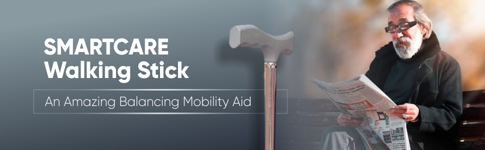 SMART CARE Men Women Collapsible Lightweight Adjustable Hand Walking Stick Balancing Aid T Handle