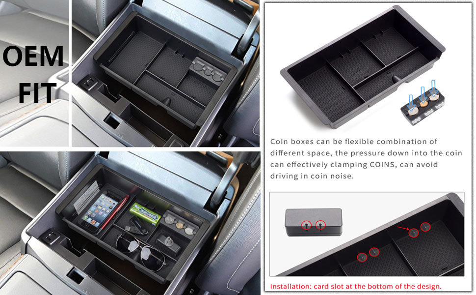 Chevy Tahoe Suburban Silverado Center Console Organizer Tray GMC Sierra Yukon Armrest Box Secondary