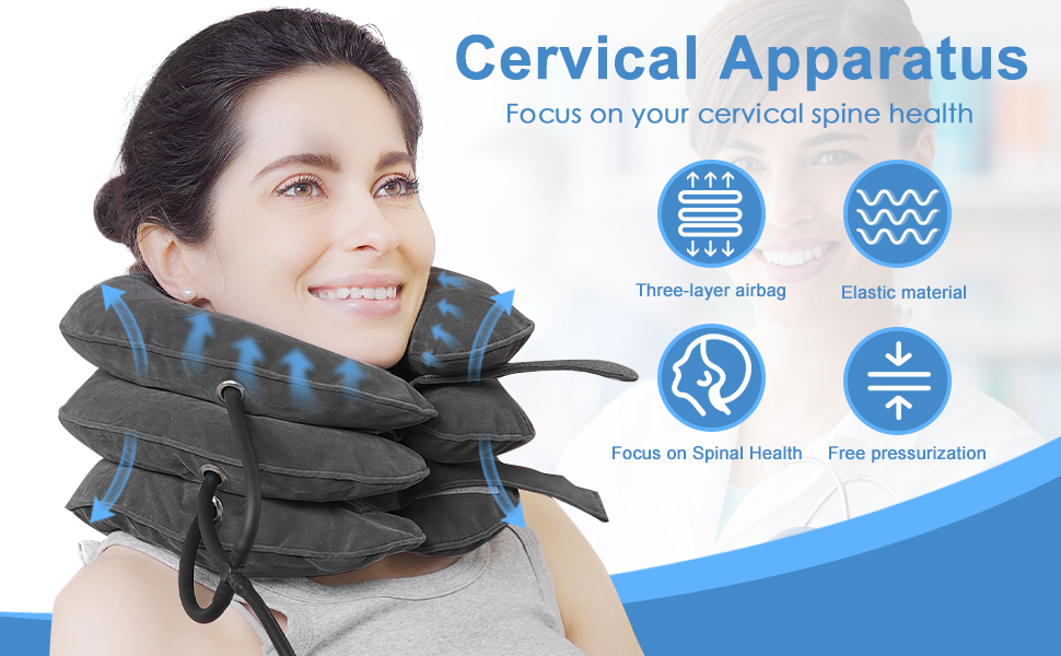 Cervical Neck Traction Device Inflatable Neck Support, Adjustable Neck