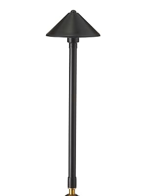 Cone black brass path light landscape lighting pathway walkway patio garden driveway low voltage 12V