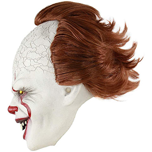 Amazon.co.jp_ Sanwer ピエロリターンマスク ハロウィンマスク ウィッグヘッドギアマスク ハロウィン ウィッグ ペニーワイズ ラテックス コスプレマスク 仮面 ホラー ハロウィンマスク ピエロリターンソウルホラー コスプレ 怖い ラテックス 現実的 フェイスマスク パーティー コスチューム小道具 大人用 _ ホビー