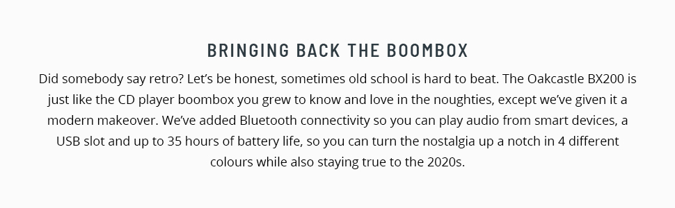 Oakcastle BX200 Portable CD Player Boombox