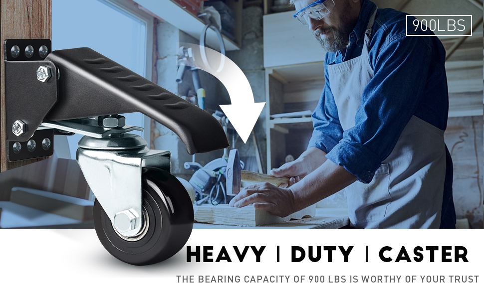 SPACECARE Workbench Casters Retractable Casters Kit 900Lbs