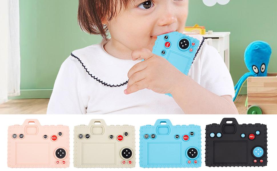 Beißspielzeug für Kleinkinder - Silikon-Beißspielzeug in Kameraform - Leicht zu greifender