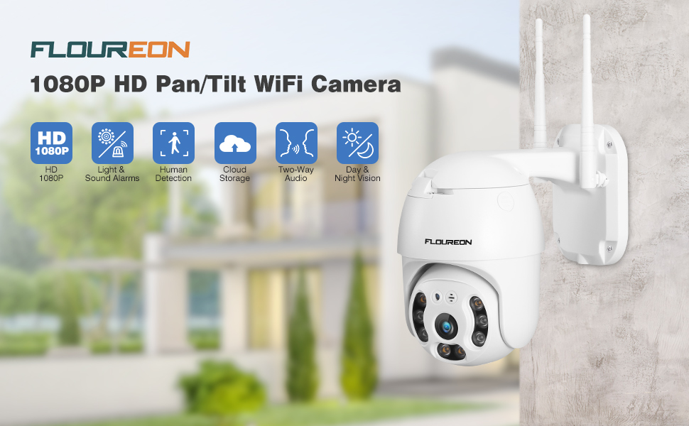 FLOUREON Security Camera Outdoor WiFi IP Camera with Amazon.co.uk
